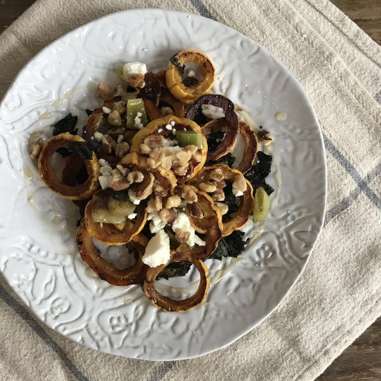 Delicata, Leek & Chard Salad