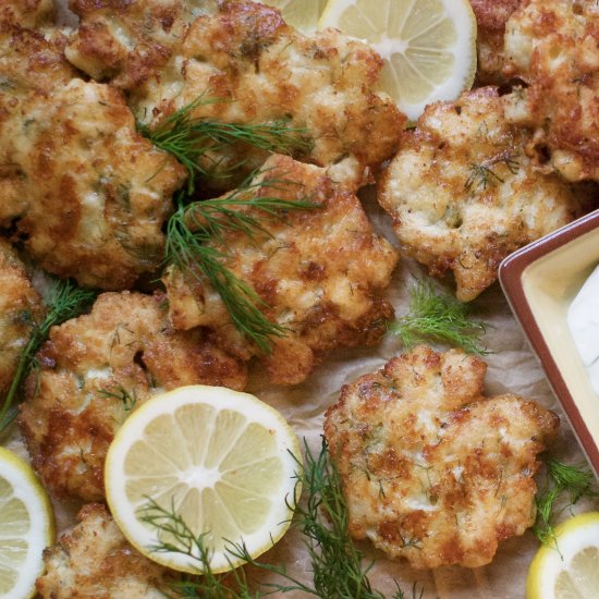 low-carb cheesy chicken fritters