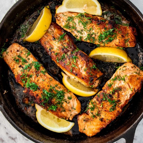 LEMON DILL PAN FRIED SALMON