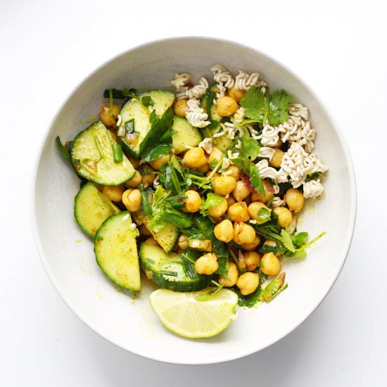 Chana Chaat a chickpea & cuke salad