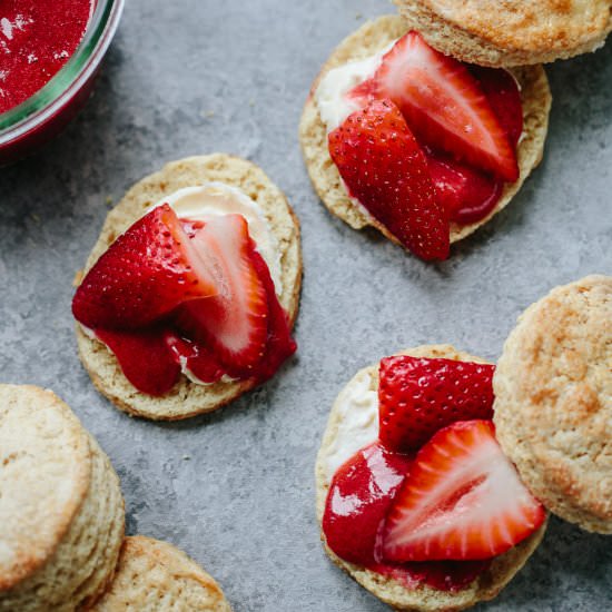 buttermilk scones with strawberries