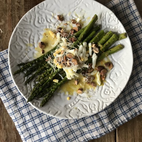 Asparagus with Egg, Citrus & Almond