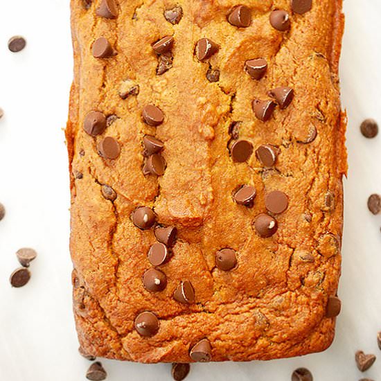 Whole wheat pumpkin choc chip bread