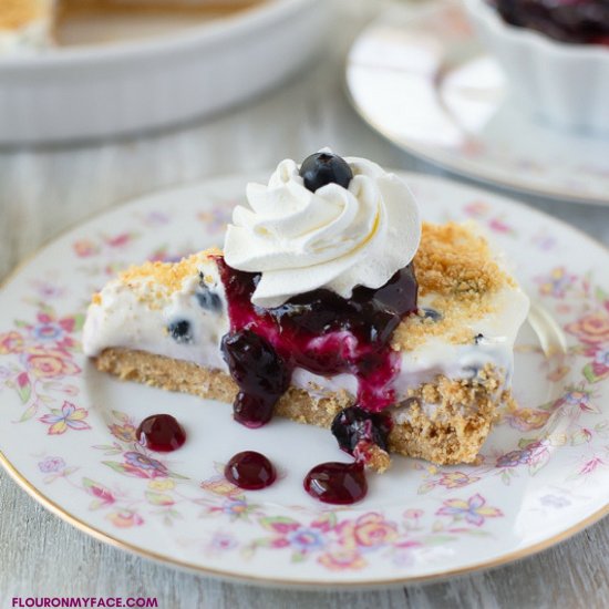 No Bake Blueberry Cheesecake Pie