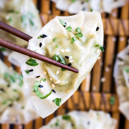 Edamame and truffle dumplings