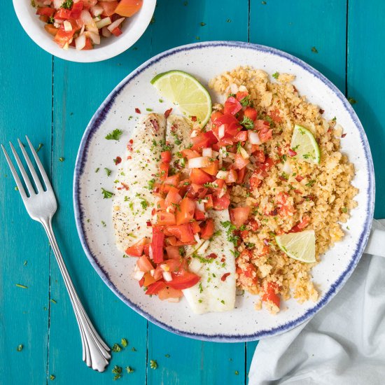 Baked Flounder with Salsa Criolla