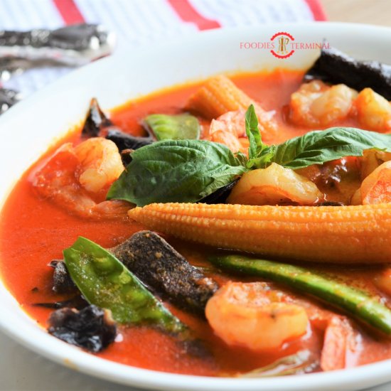 Thai red curry with Shrimps