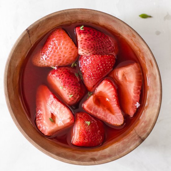 Rose Poached Strawberries