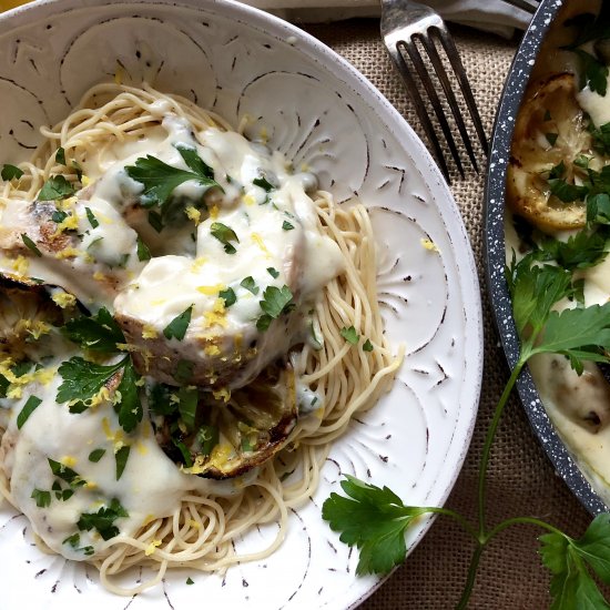 creamy grilled chicken piccata