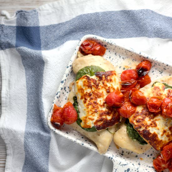 Basil Halloumi Chicken