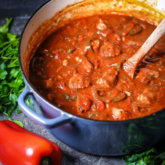 Braised Veal and Peppers