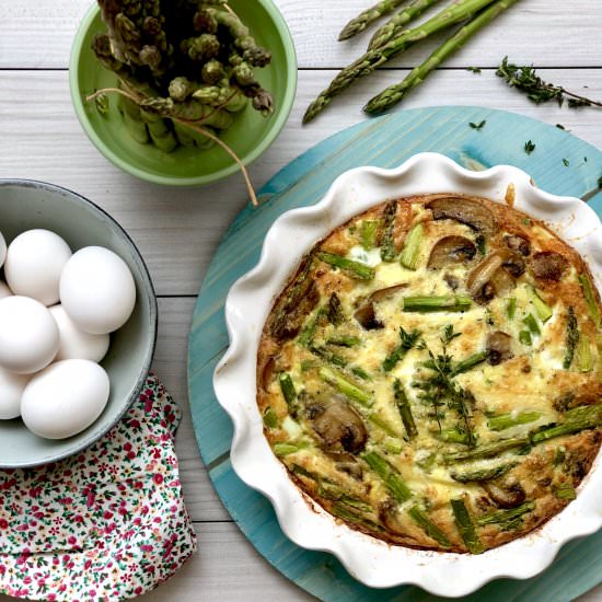 Asparagus Mushroom custless quiche