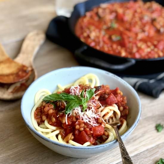 Lentil and Vegetable Pasta Sauce