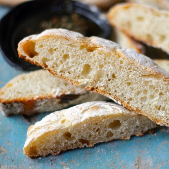 No Knead Ciabatta Bread