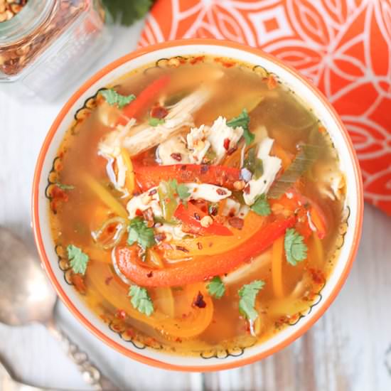 Spicy Chicken Soup with Peppers