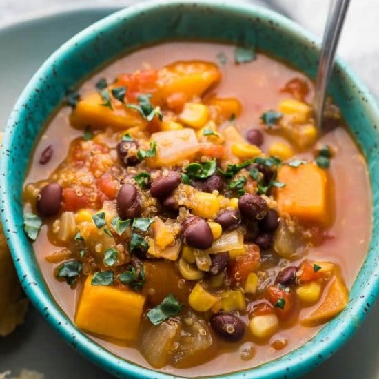 Black Bean Quinoa Sweet Potato Stew