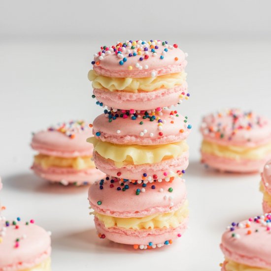 Raspberry Lemon Macarons