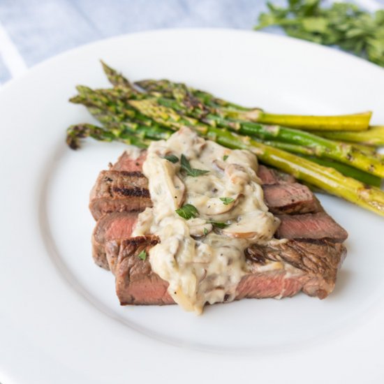 Steak with Creamy Gorgonzola Sauce