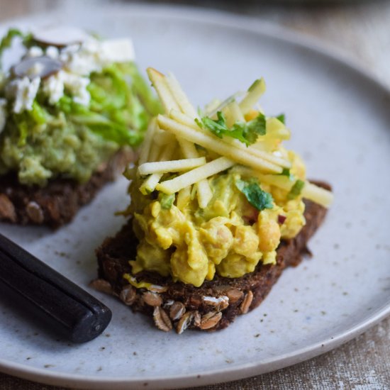 Vegetarian open faced sandwich