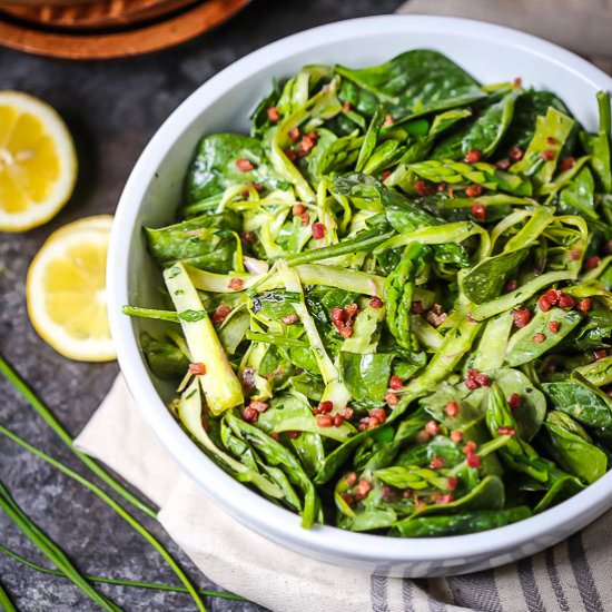 Shaved Asparagus and Spinach Salad