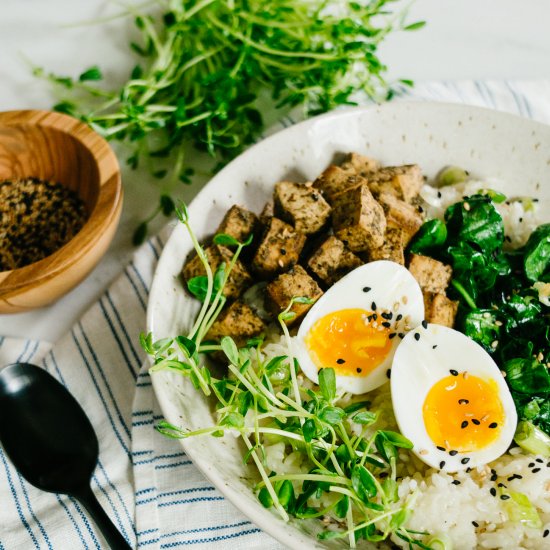 Jammy Egg Tofu Breakfast Bowl