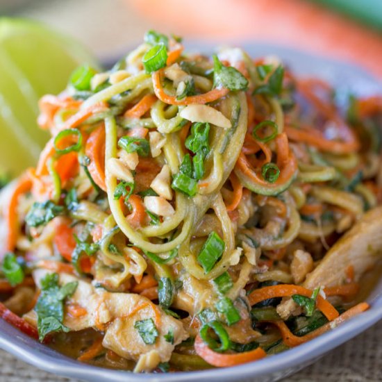 Thai Peanut Chicken Zucchini Noodle