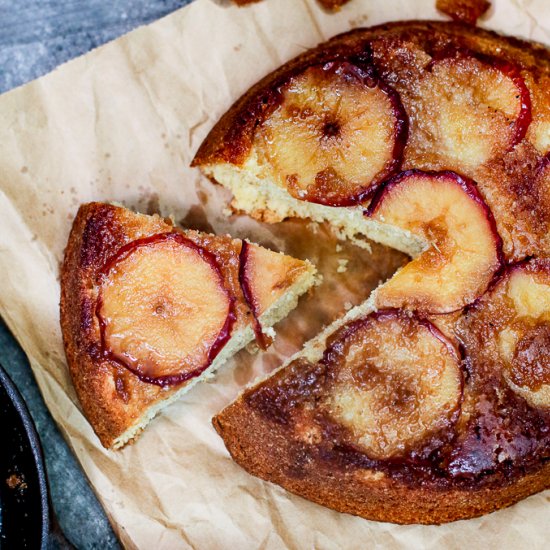 Less Sugar Apple Upside Down Cake