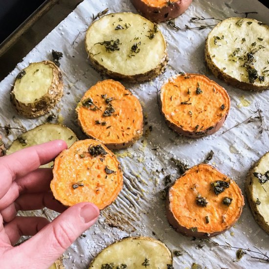 Herb Roasted Thick Sliced Potatoes