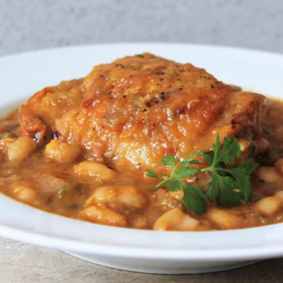 Chicken Thighs with BBQ Beans