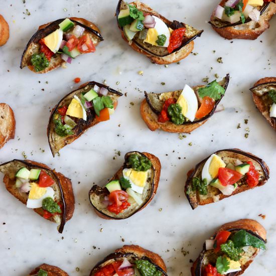 Sabich Crostini