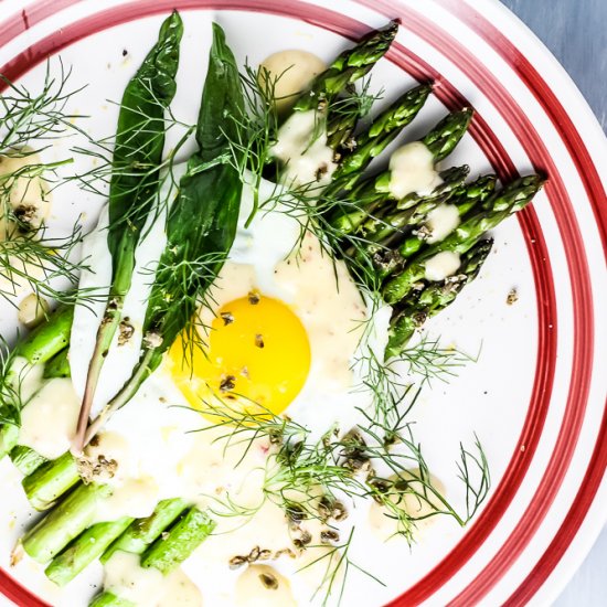 Asparagus with Fried Egg and Ramp Aioli