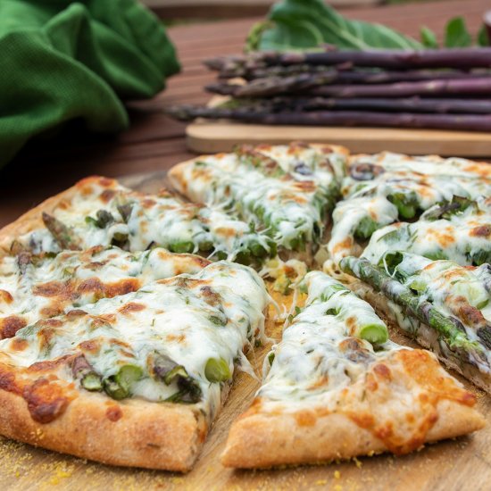 Asparagus Pizza on Sourdough