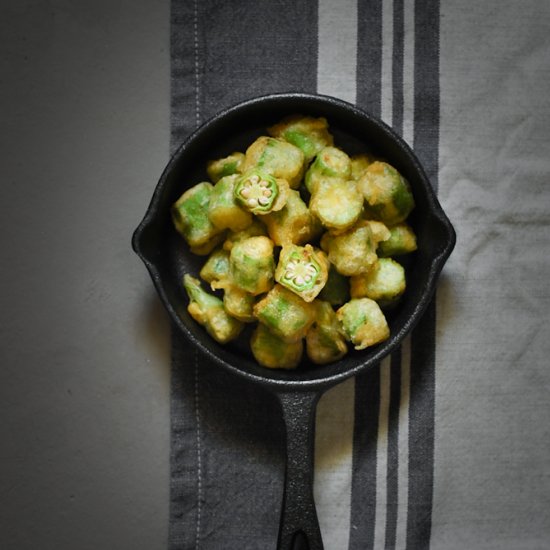 Vegan fried okra