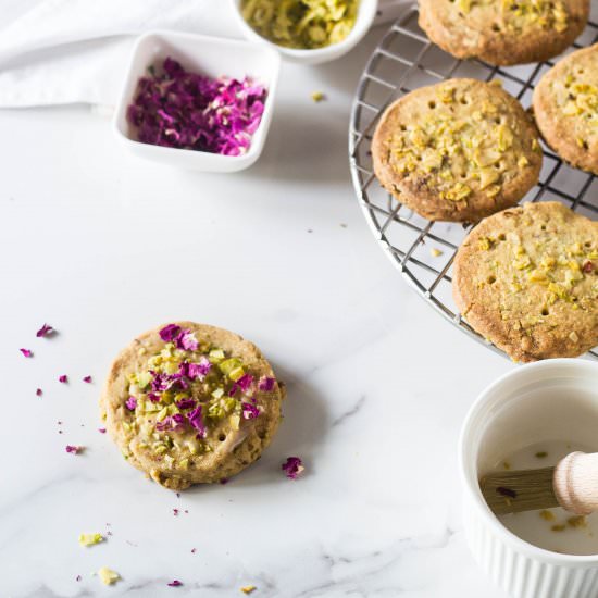 Pistachio and Rose Shortbread