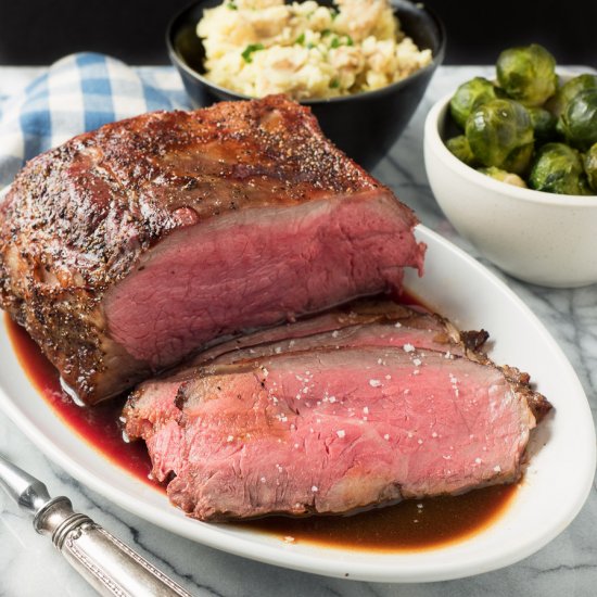 roast beef with demi-glace