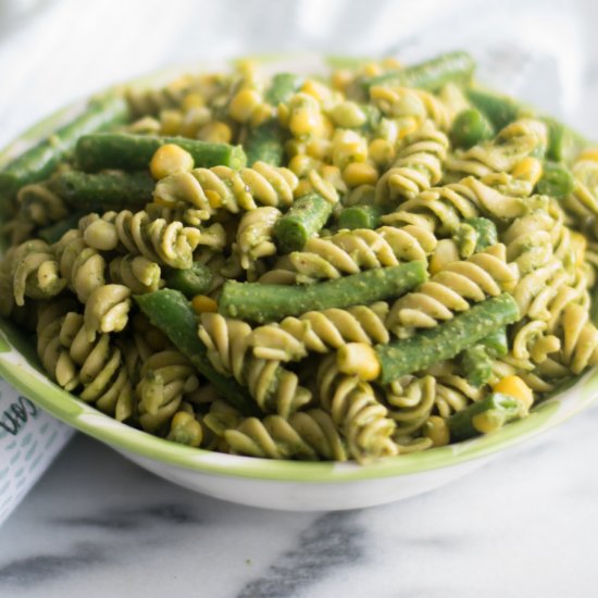 Easy Vegan Pesto Pasta Salad