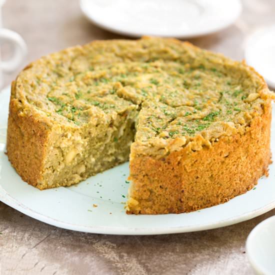 Eggless Green Cauliflower Cake