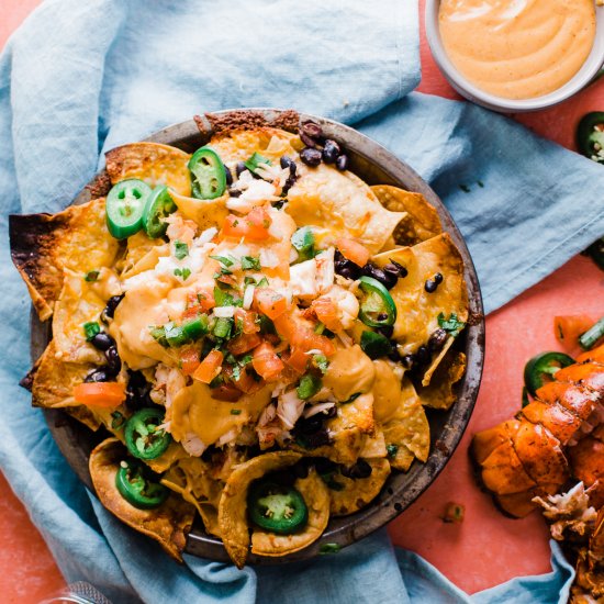 Grilled Lobster Nachos with Queso