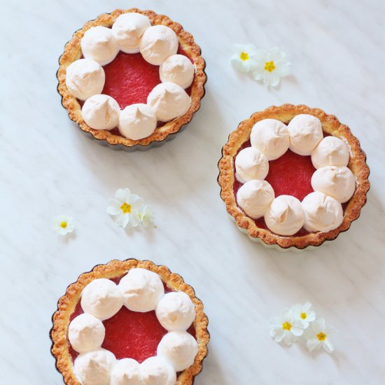 Rhubarb Meringue Tartlets