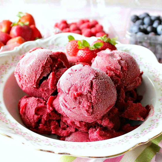 Low Sugar Mixed Berry Sorbet