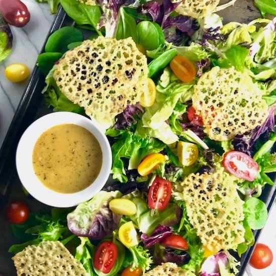 Spring Salad with Parmesan Crisps