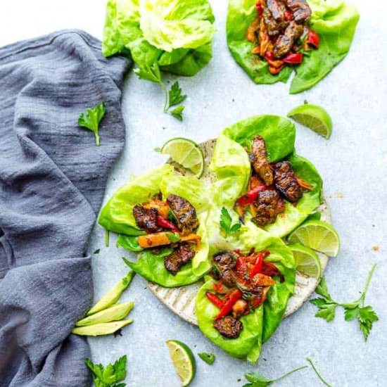 Chili Lime Steak Lettuce Wraps