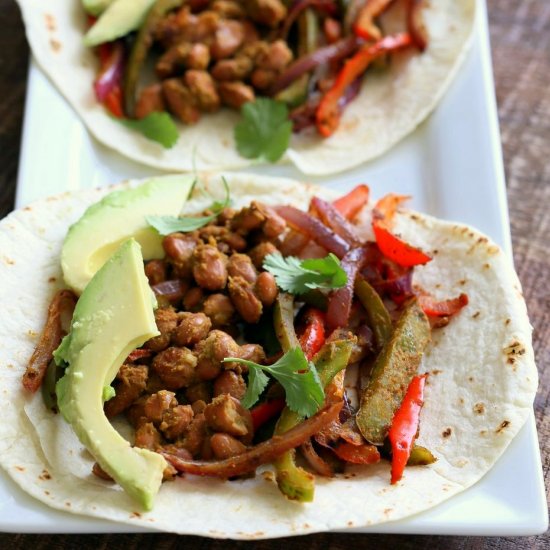 Pinto Bean Fajita Tacos