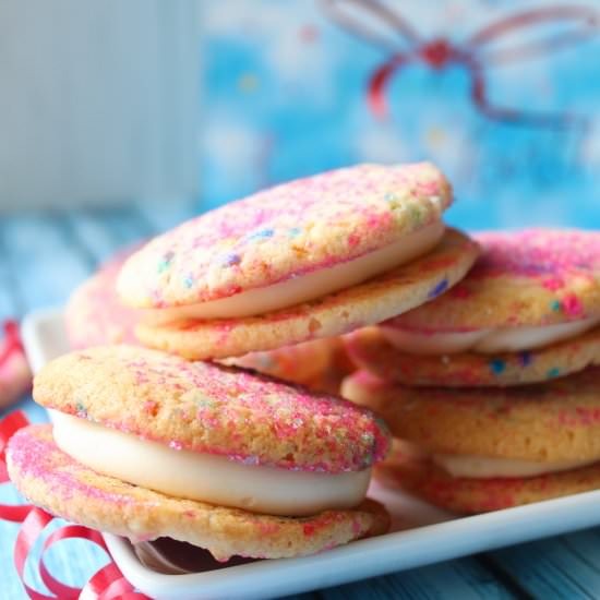 Confetti Cookie Sandwiches