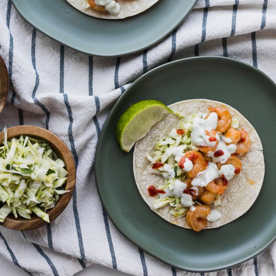 Sriracha Shrimp Tacos