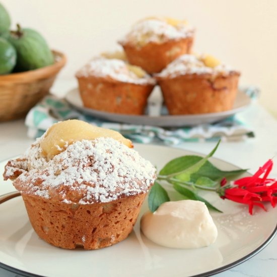 Spiced Feijoa & Pear Muffins