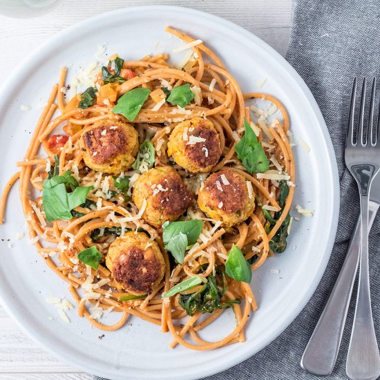 Spaghetti and Veggie Meatballs