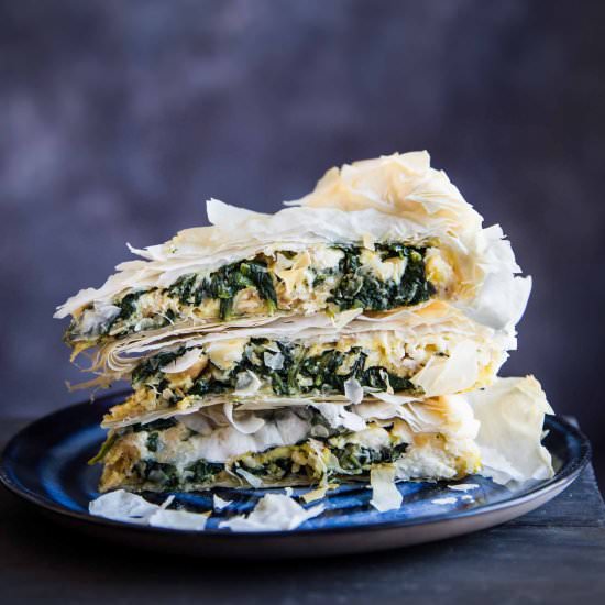 Spinach Feta Filo Pie