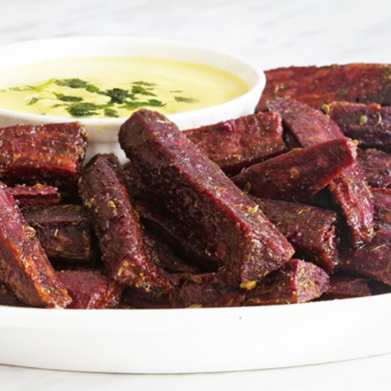 Spicy Purple Sweet Potato Fries