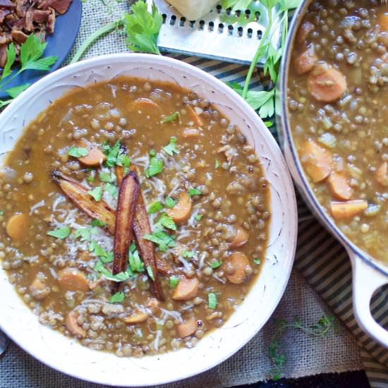 lentil & sausage soup